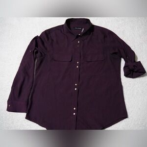 Ivanka Trump Men's Long-Sleeve Button-Down Shirt in Deep Purple